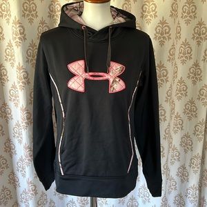 Under Armour black and pink real tree camouflage hoodie M